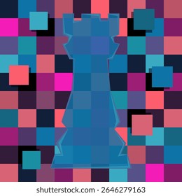 Colorful chess board. Chess board background. Chess board illustration. Chess figure illustration