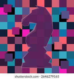 Colorful chess board. Chess board background. Chess board illustration. Chess figure illustration