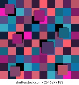 Colorful chess board. Chess board background. Chess board illustration. Chessboard pattern.
