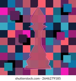 Colorful chess board. Chess board background. Chess board illustration. Chess figure illustration