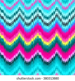 Colorful chevron ornament tradition stylish ornament for clothes and fashion. Vector zig zag ikat seamless pattern.