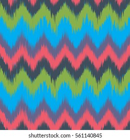 Colorful chevron ornament tradition stylish ornament Zig zag ikat seamless pattern