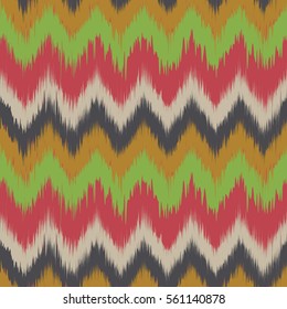 Colorful chevron ornament tradition stylish ornament Zig zag ikat seamless pattern