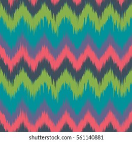Colorful chevron ornament tradition stylish ornament Zig zag ikat seamless pattern