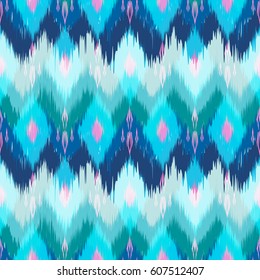 Colorful chevron ornament tradition stylish ornament Zig zag ikat seamless pattern