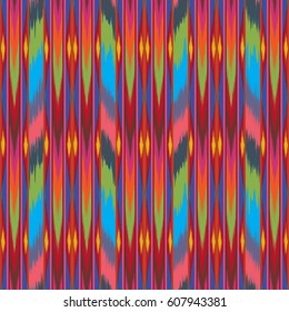 Colorful chevron ornament tradition stylish ornament  Ikat seamless pattern