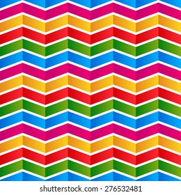 Colorful chevron pattern, background. Seamlessly repeatable. Vector.