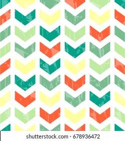 Colorful chevron pattern with scratched effect.