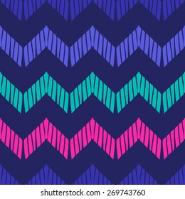 Colorful chevron seamless pattern background.Herringbone fabric print.