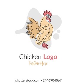 Colorful Chicken Logo with dummy text vector illustration on white background.