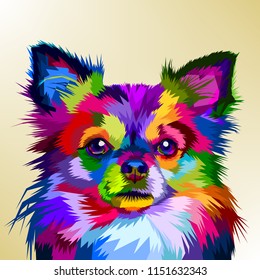 Colorful Chihuahua Dog In Pop Art Style