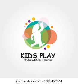 Colorful child play logo design -vector