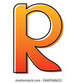Colorful childish vector alphabet R