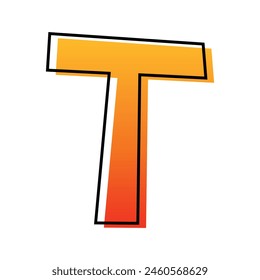 Colorful childish vector alphabet T