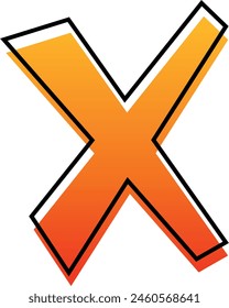 Colorful childish vector alphabet X