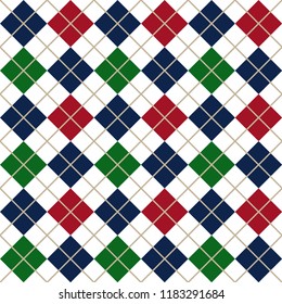 Colorful Children's Argyle Diagonal Decorative Seamless Harlequin Pattern