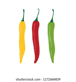 colorful chili peppers, vector