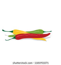 colorful chili peppers, vector