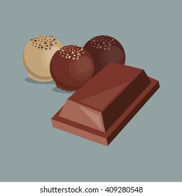 colorful chocolate design, vector illustration, sweet and delicious