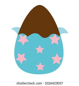 colorful chocolate egg easter with stars decoration