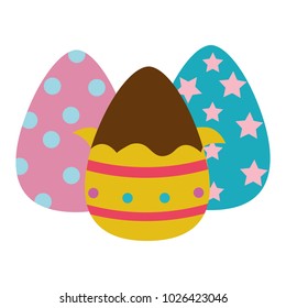 colorful chocolate eggs easter decorations design