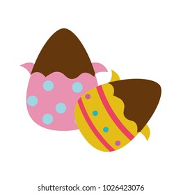 colorful chocolate eggs easter decorations to holiday
