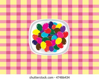 Colorful chocolate eggs.Easter background