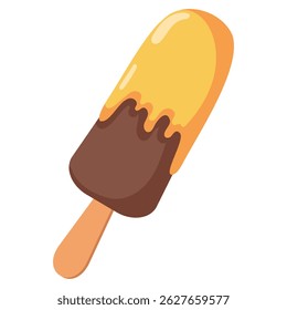 Colorful Chocolate Ice Cream. Summer time food. Hello Summer, Vector illustrations, ice cream. Isolated on white background