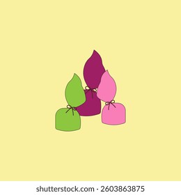 Colorful Chocolate wrapper vector illustration. Sweet snacks