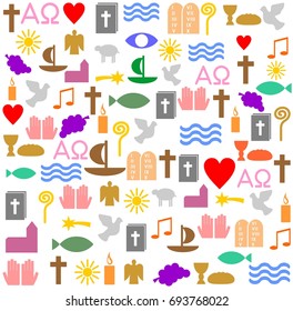 Colorful christan symbols