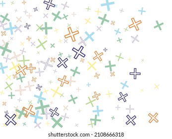 Colorful christian cross isolated vector illustration. Reject cross symbols are scattered into cycle mosaic structure. 