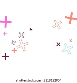 Colorful christian cross isolated vector illustration. Reject cross symbols are scattered into cycle mosaic structure. 