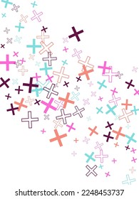 Colorful christian cross isolated vector illustration. Reject cross symbols are scattered into cycle mosaic structure. 