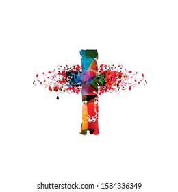 Colorful Christian Cross Music Notes Vector Stock Vector (Royalty Free ...