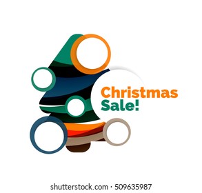 Colorful Christmas abstract banner design with bubbles. Vector