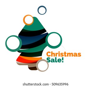 Colorful Christmas abstract banner design with bubbles. Vector