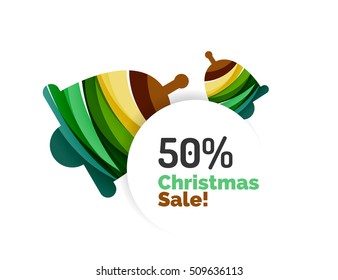 Colorful Christmas abstract banner design with bubbles. Vector