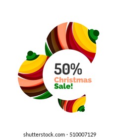 Colorful Christmas abstract banner design with bubbles. Vector