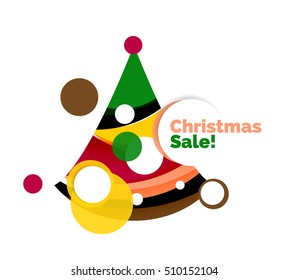 Colorful Christmas abstract banner design with bubbles. Vector
