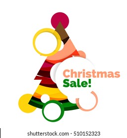 Colorful Christmas abstract banner design with bubbles. Vector