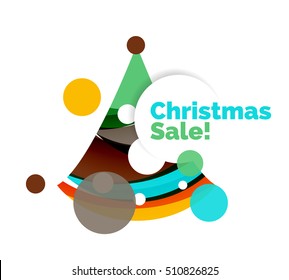 Colorful Christmas abstract banner design with bubbles. Vector