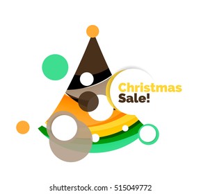 Colorful Christmas abstract banner design with bubbles. Vector
