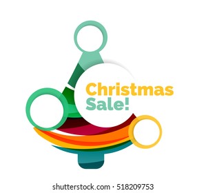 Colorful Christmas abstract banner design with bubbles. Vector