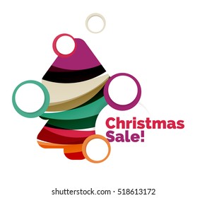 Colorful Christmas abstract banner design with bubbles. Vector