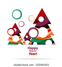 Colorful Christmas abstract banner design with bubbles. Vector
