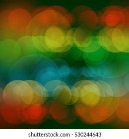 Colorful christmas background with lights. Abstract vector illustration. Decorative background for holiday greeting card