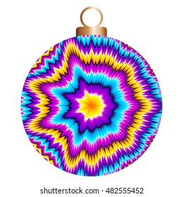 Colorful christmas ball with asymmetric pattern (motion illusion)