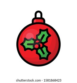 Colorful Christmas ball, isolated on white background