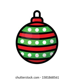 Colorful Christmas ball, isolated on white background