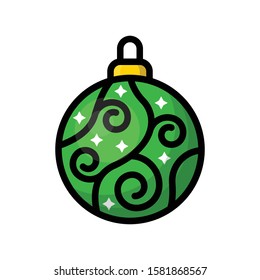 Colorful Christmas ball, isolated on white background